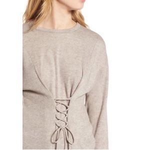 Wayf Ana Corset Tie Back Lightweight Sweater Size Small